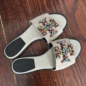 Tory Burch Ines Embellished Flat Slide Sandals